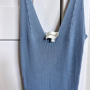 Freshman Sky Blue Ribbed Tank